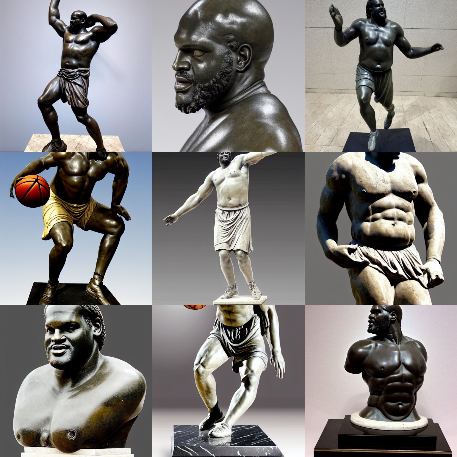 Ancient Greek Statue Marble Sculpture of Shaquille O'neal