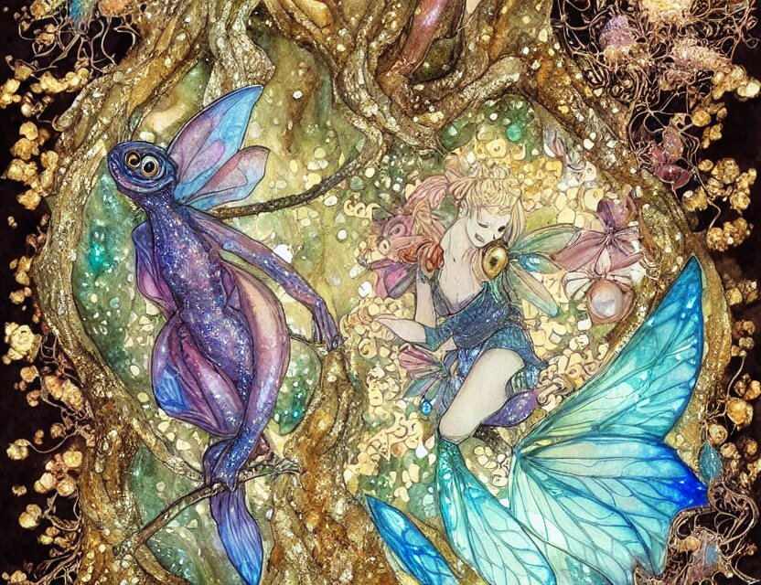 Faerie Chameleon in a Crystal Cave
