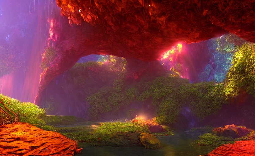 Beautiful and Stunning Digital Render of a Humongous Sapphire Cave