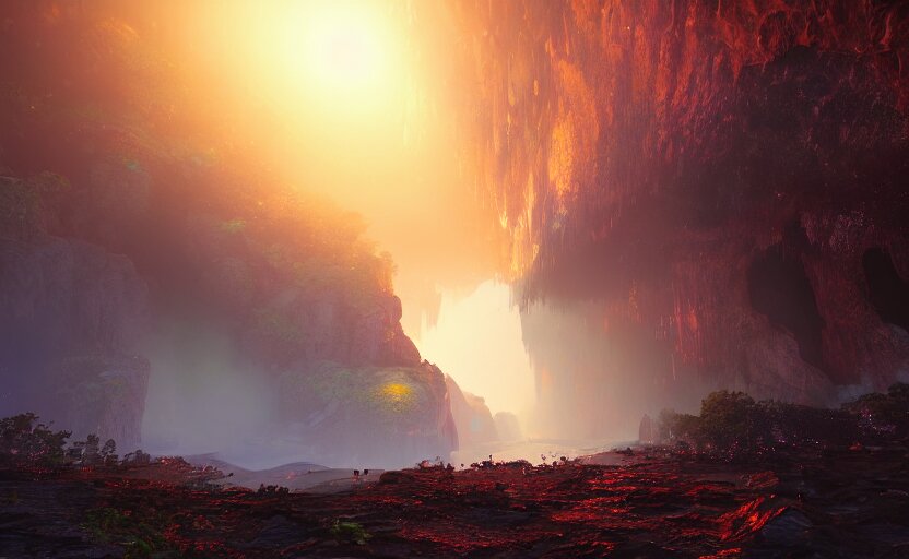 Beautiful and Stunning Digital Render of a Humongous Opal Cave