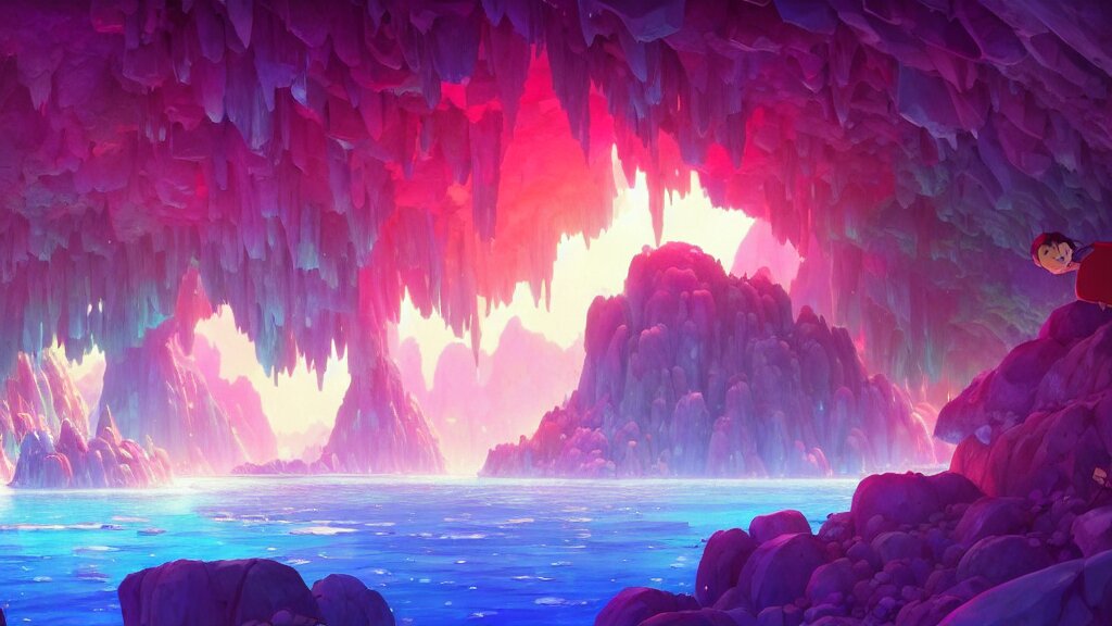 Colorful Crystal Cave Pixar and Disney Animation