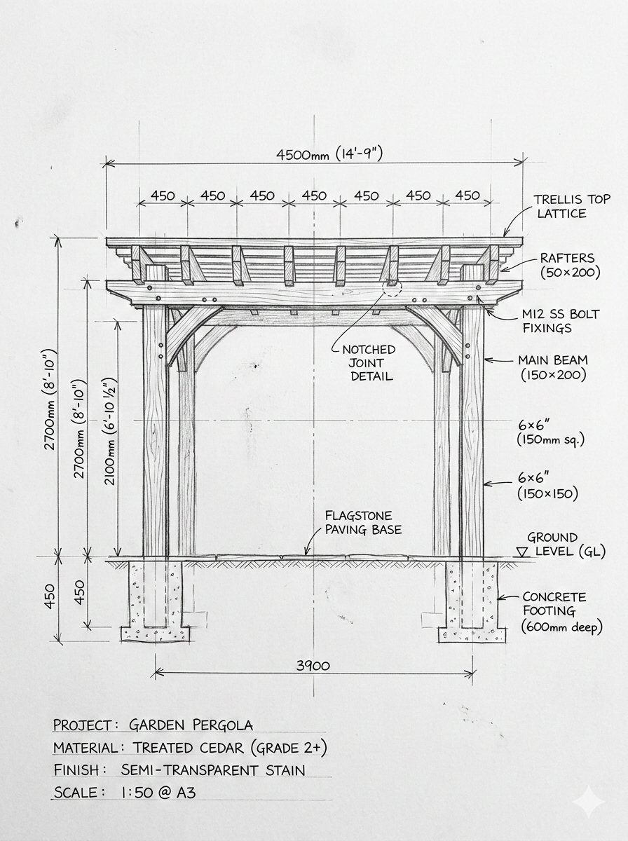 Pergola Blueprint Build Split