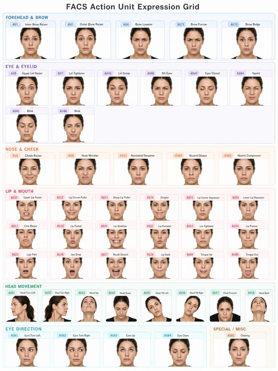 FACS Action Unit Expression Grid