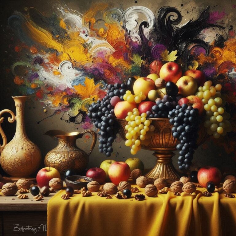Autumn Still Life: Oil Paint, Fruit Bowl