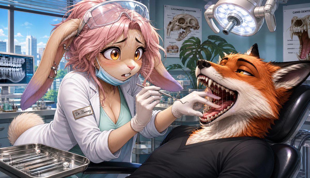 Rabbit Dentist Anime Illustration