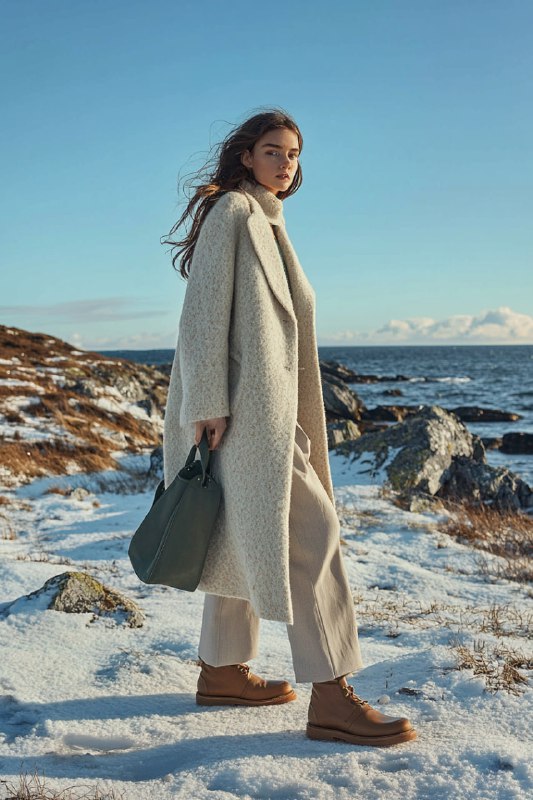 Model in Iceland with Jacquemus Style