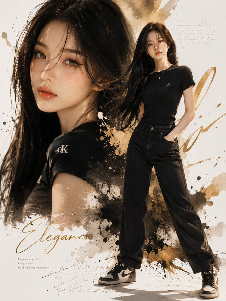 Korean Fashion Collage Poster