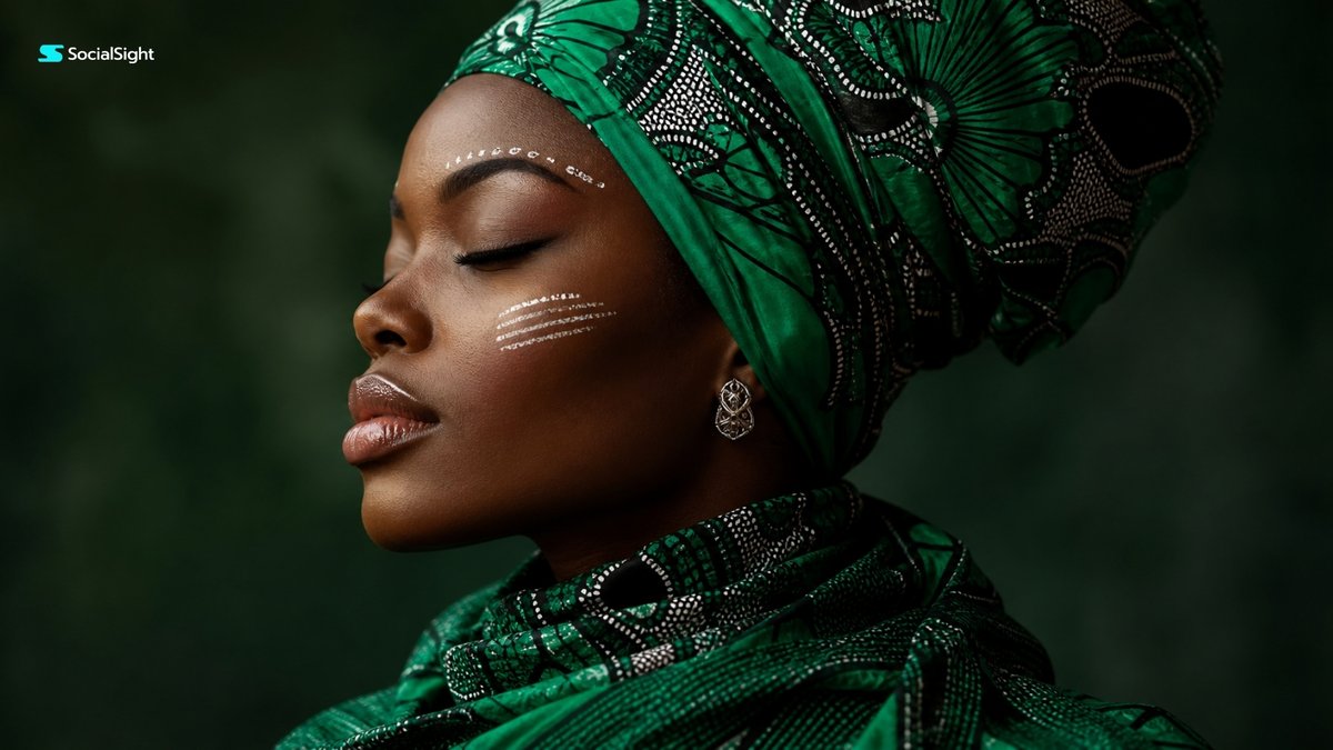 Emerald Headwrap Editorial Portrait