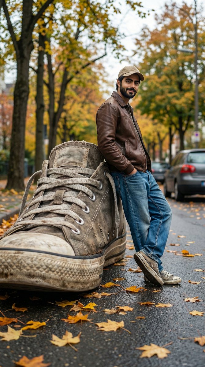 Forced-Perspective Sneaker Portrait