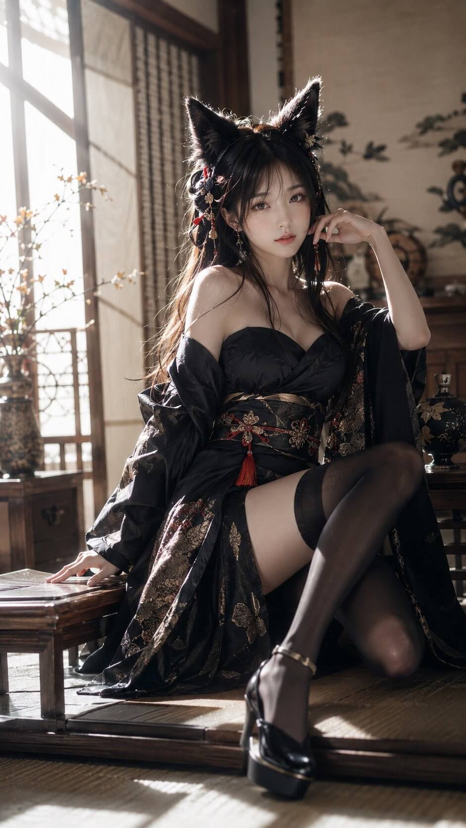 High-Fashion Editorial Japanese-Style Portrait