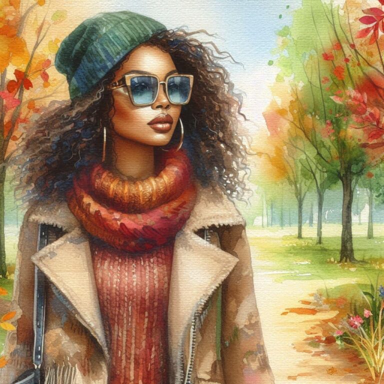 Multicultural Woman in Fall Park