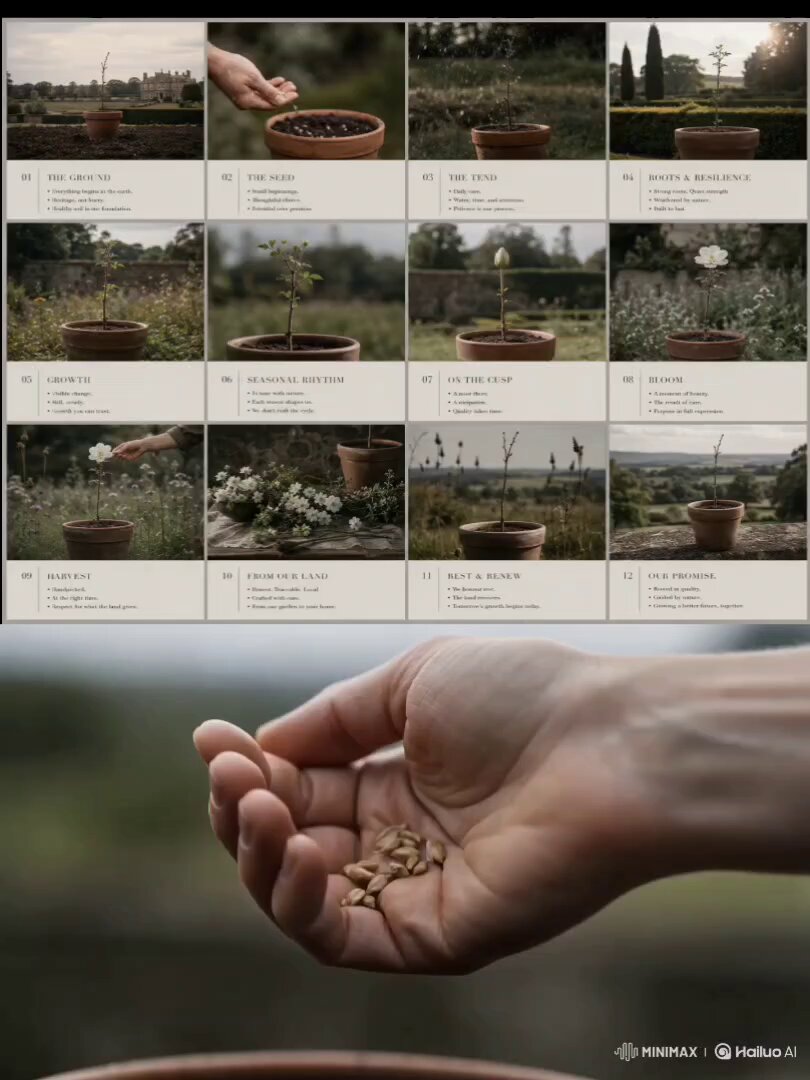 Luxury Garden Pitch Deck Storyboard