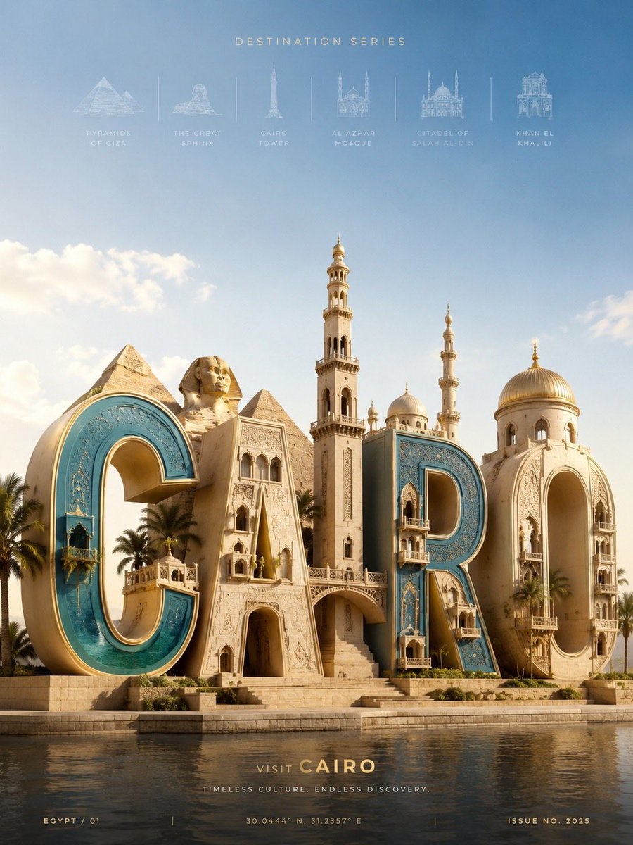 3D Travel Typography Poster