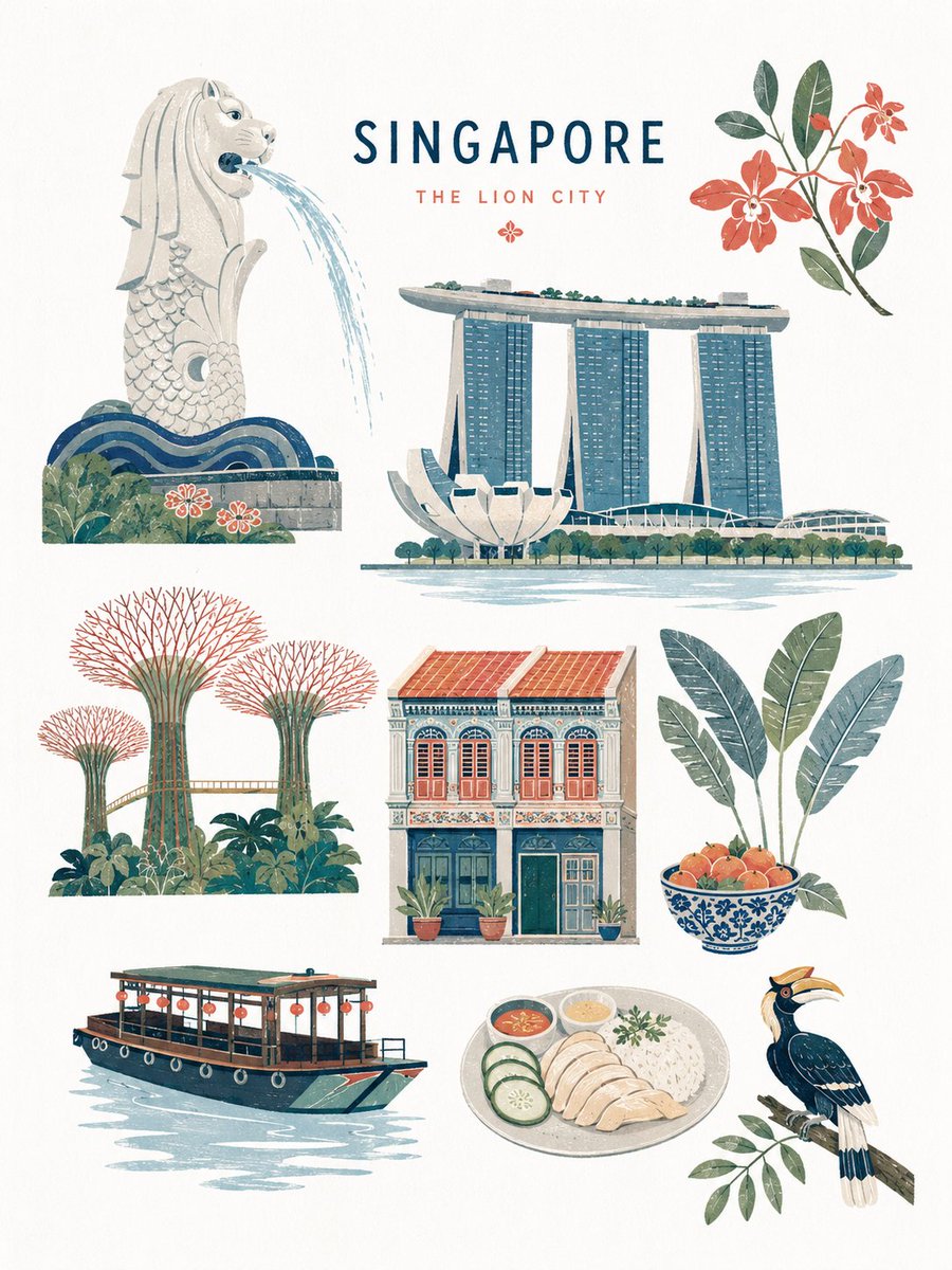 Mid-Century Editorial Illustration System