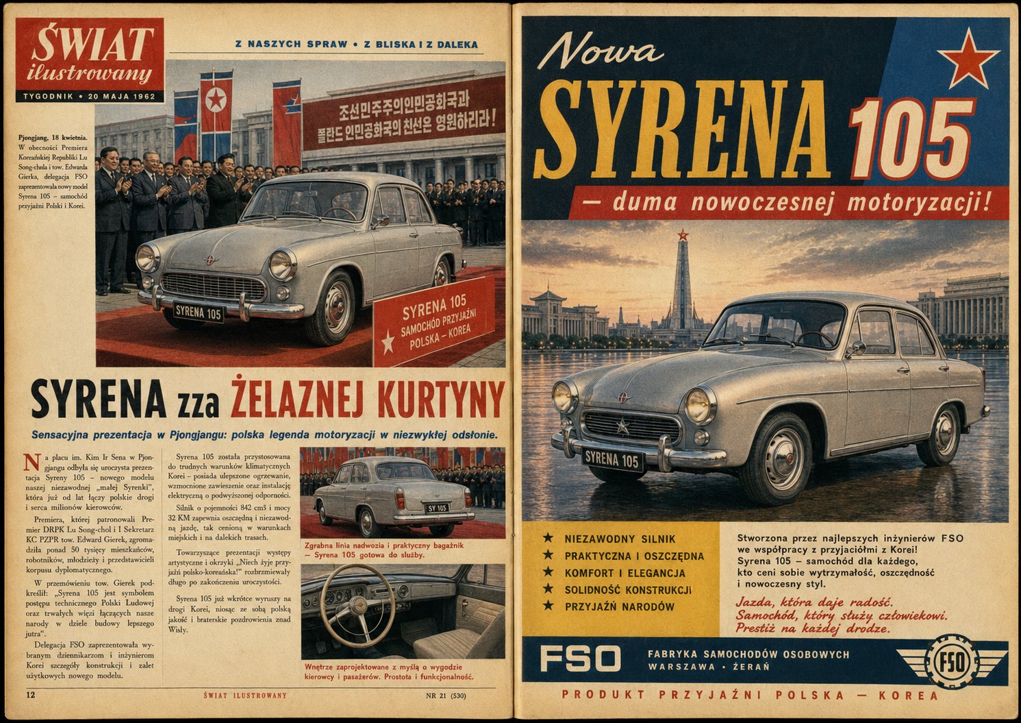 Polish PRL Era Magazine Spread