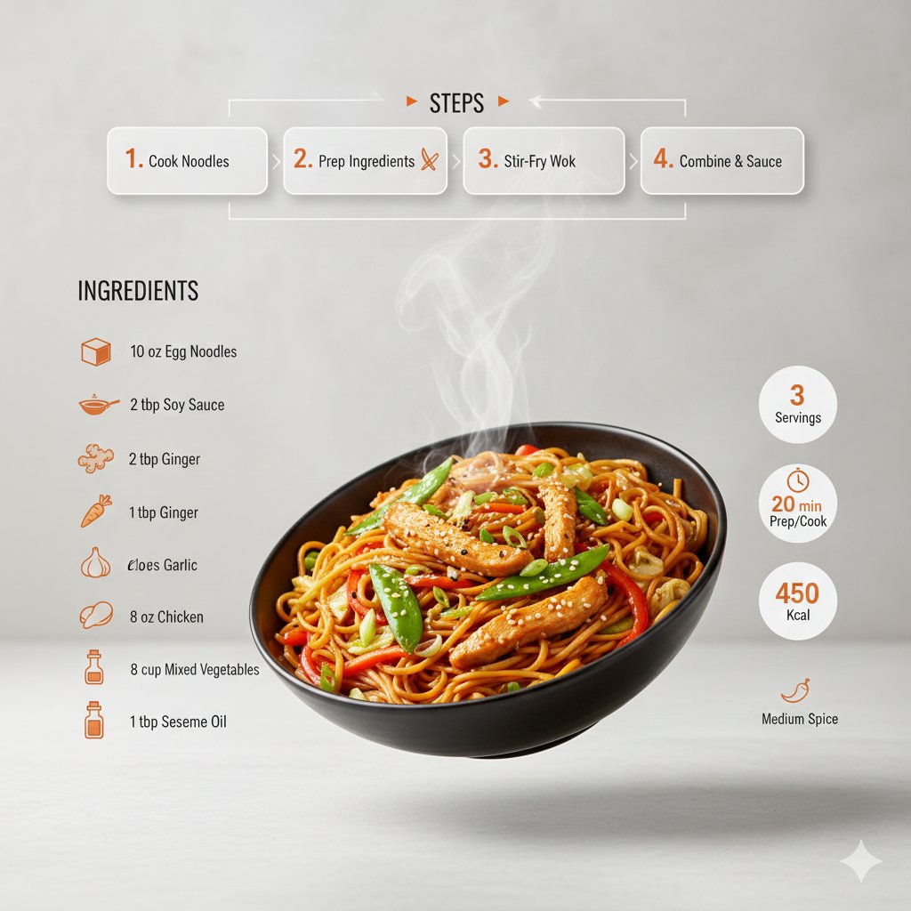 Chowmein Recipe Infographic