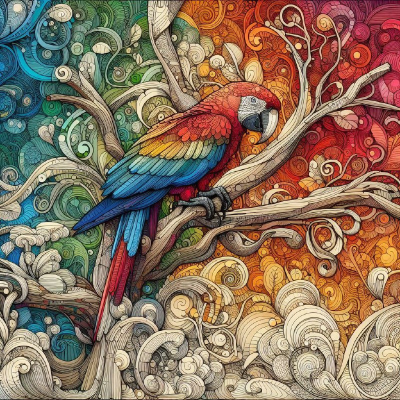 Retro Parrot Symbolism in Nature