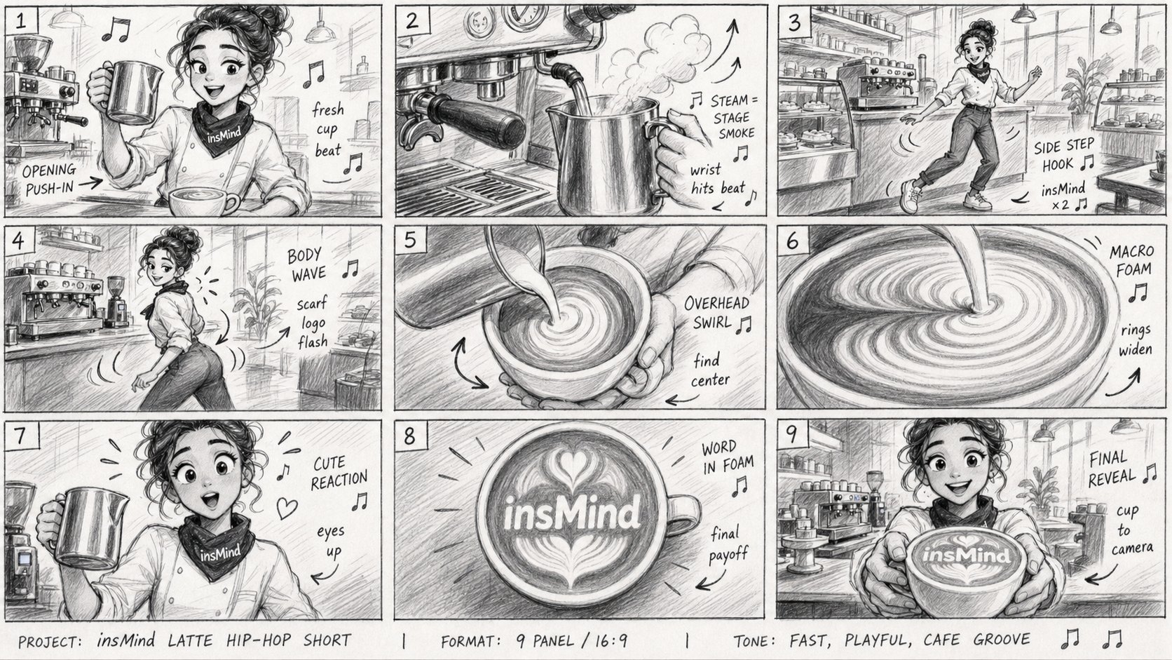Graphite Coffee-Shop Storyboard