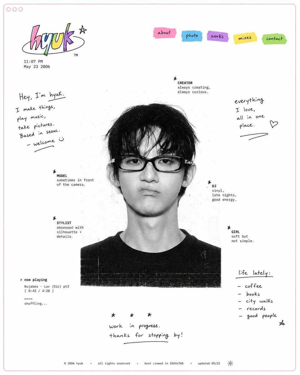 Early Internet Portfolio Page