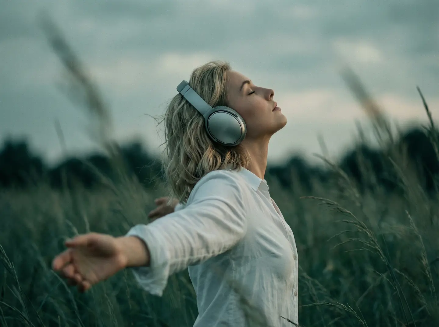 Melancholic Grass Field Portrait