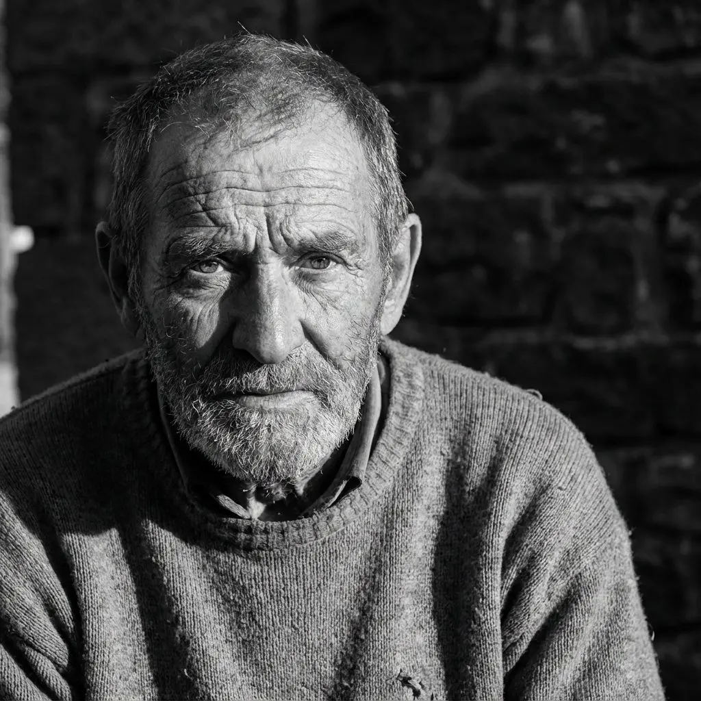 Black and White Elderly Portrait