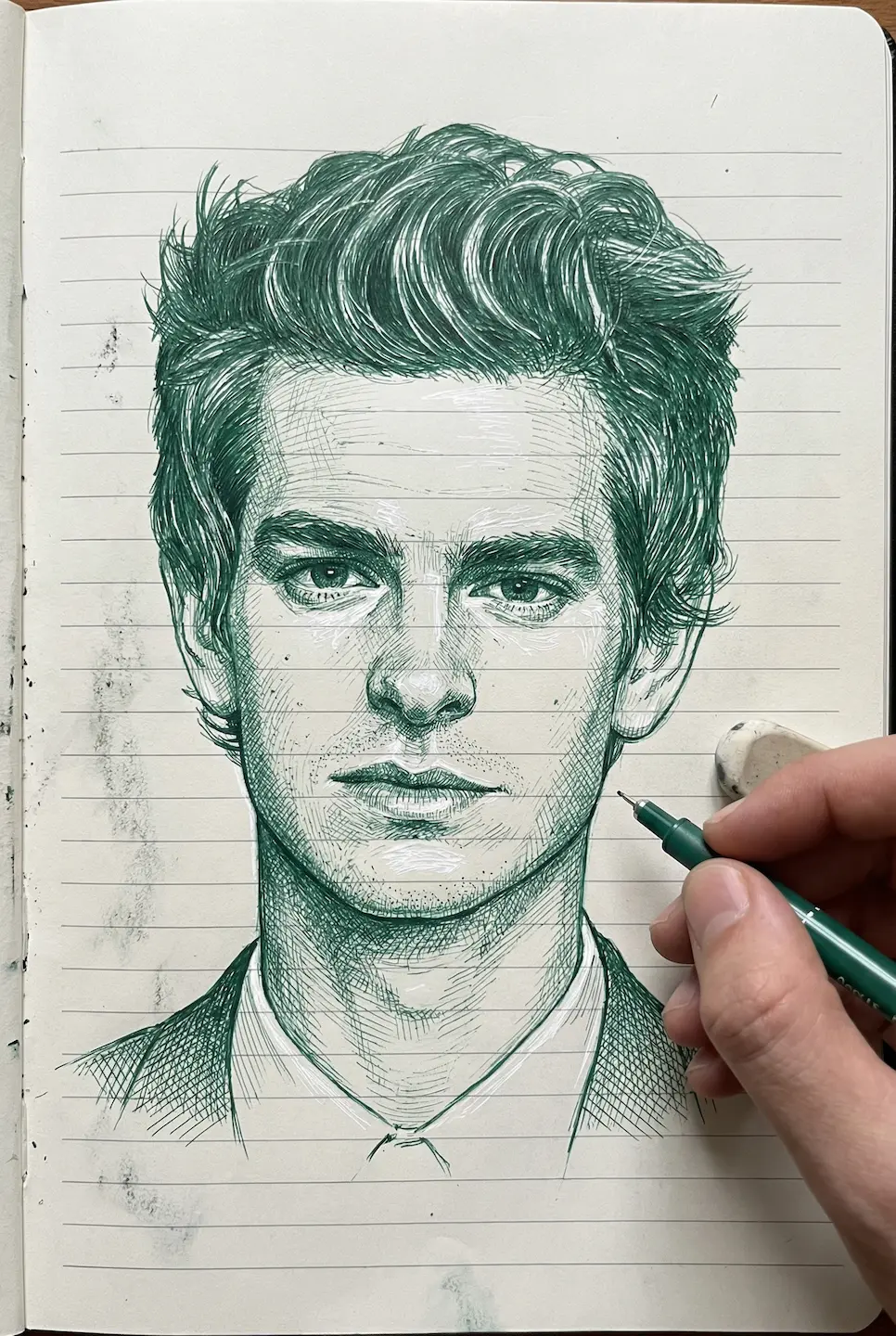 Green Ink Sketch Portrait