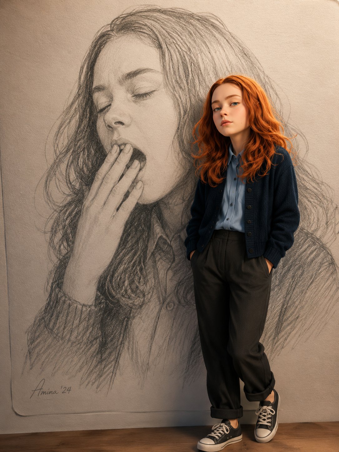 Pencil Drawing Background 3D Avatar