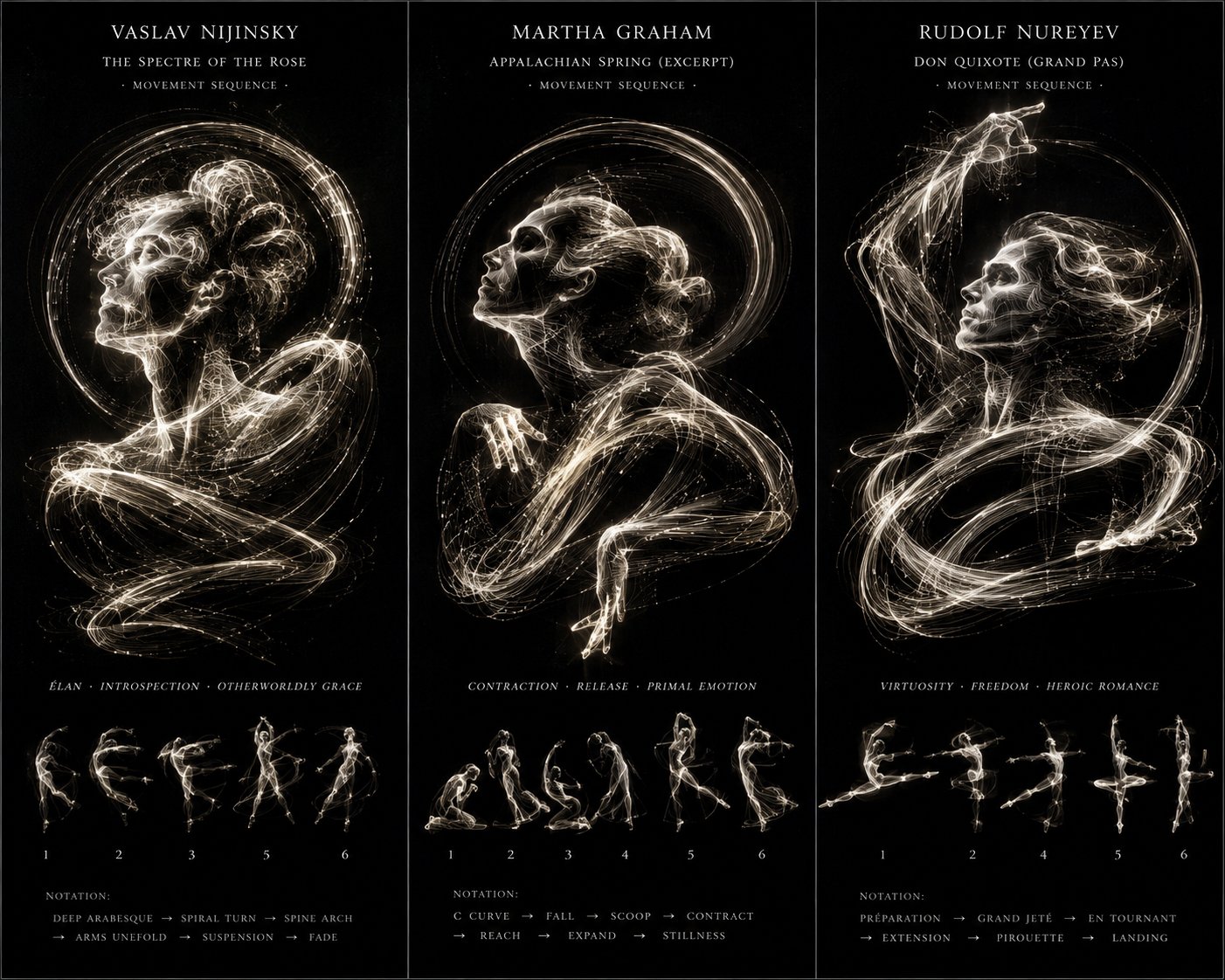 Motion Trail Dancer Light Painting Poster