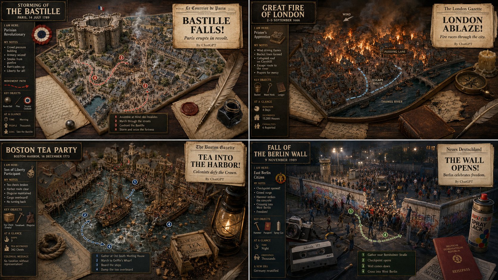 Historical Events 2x2 Visualization Map