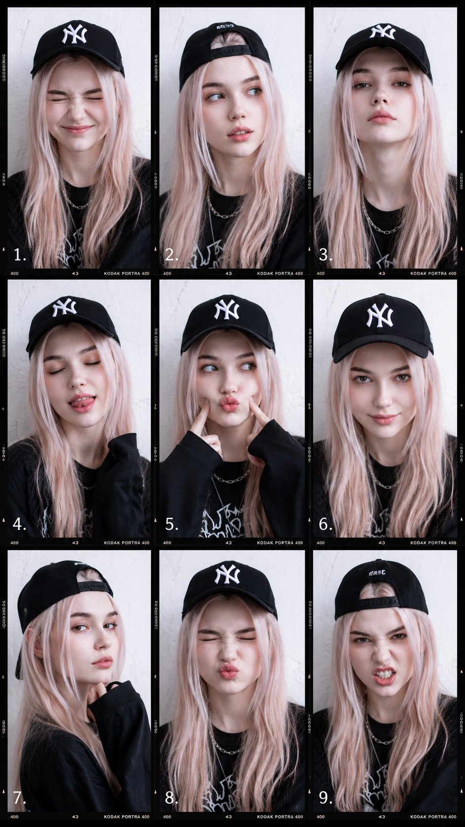 9 Frame Fashion Portrait Collage