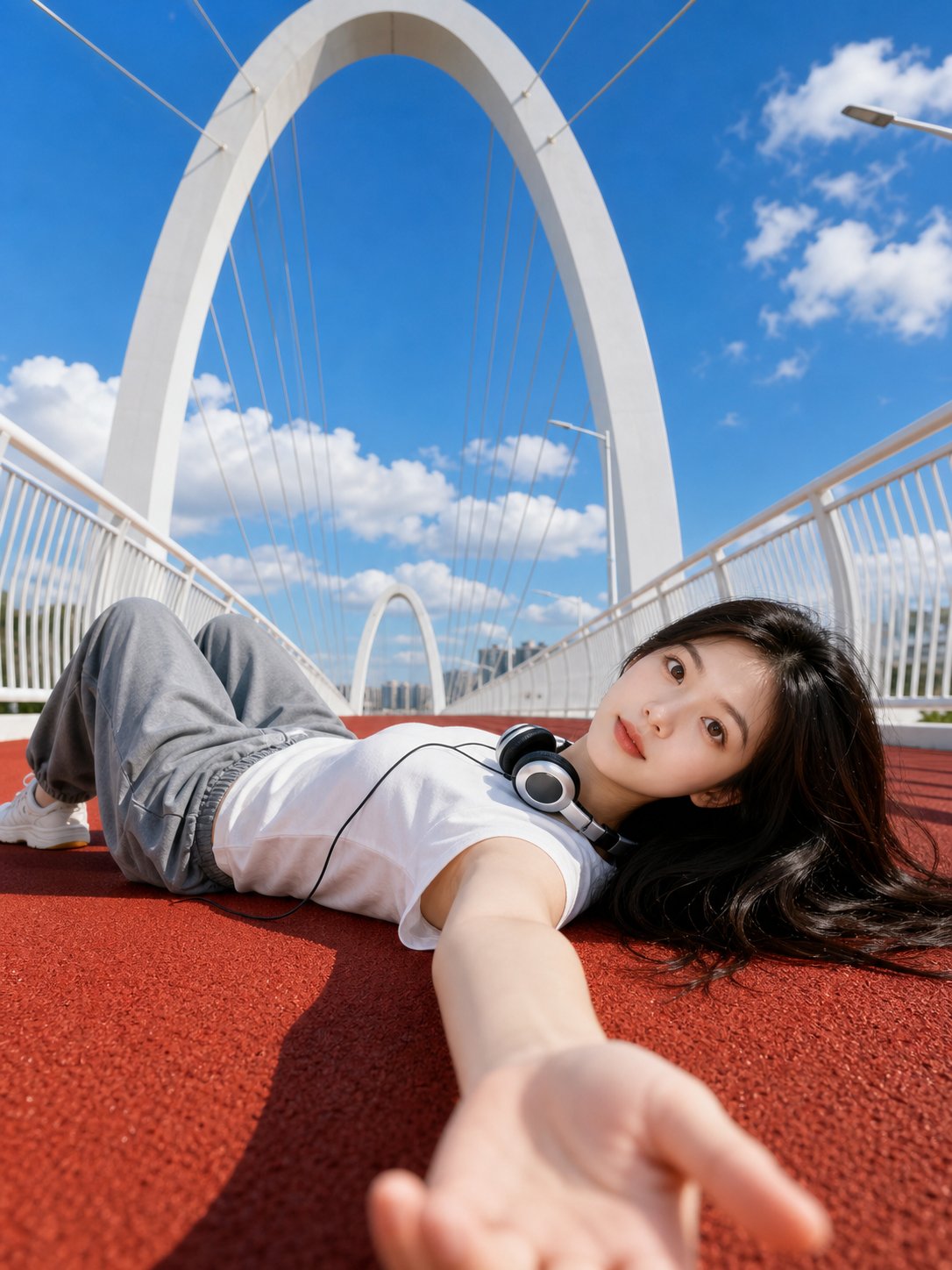 Red Track Low Angle Summer Portrait