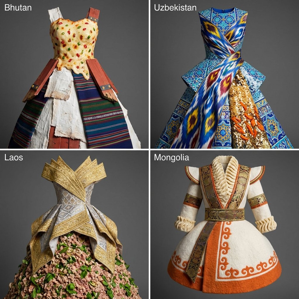 Four Countries Cultural Anchor Fashion Design Grid