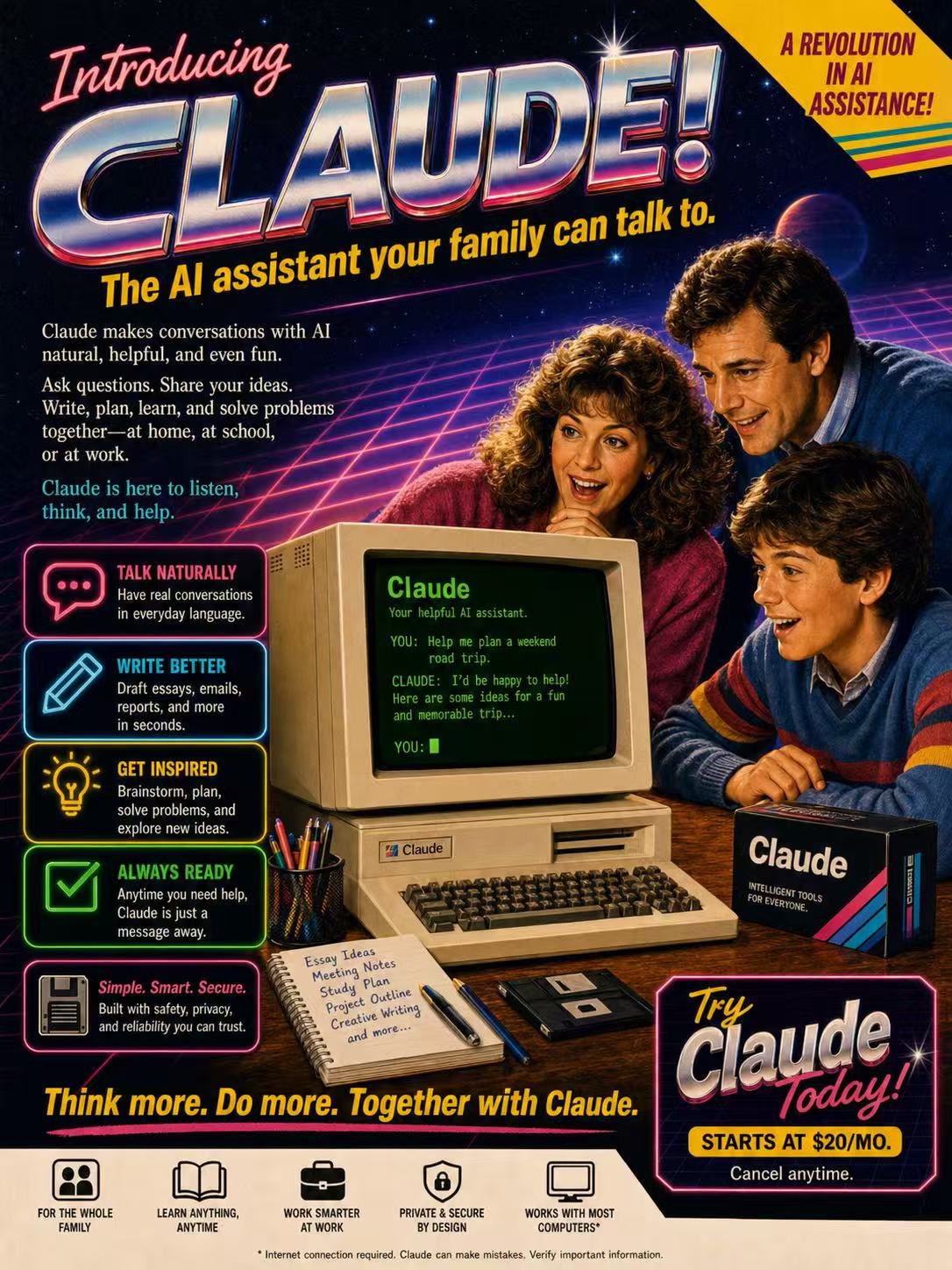 1980s Claude Retro Magazine Ad