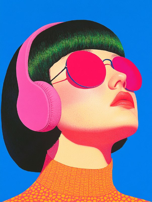 Short Haircut with Sunglasses and Headphones