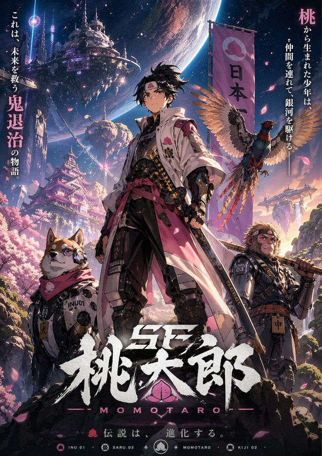 Cyber Sci Fi Momotaro Key Visual