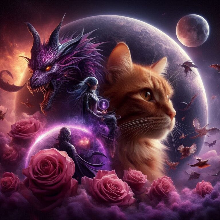 Ginger Cat Planet with Elves and Dragons