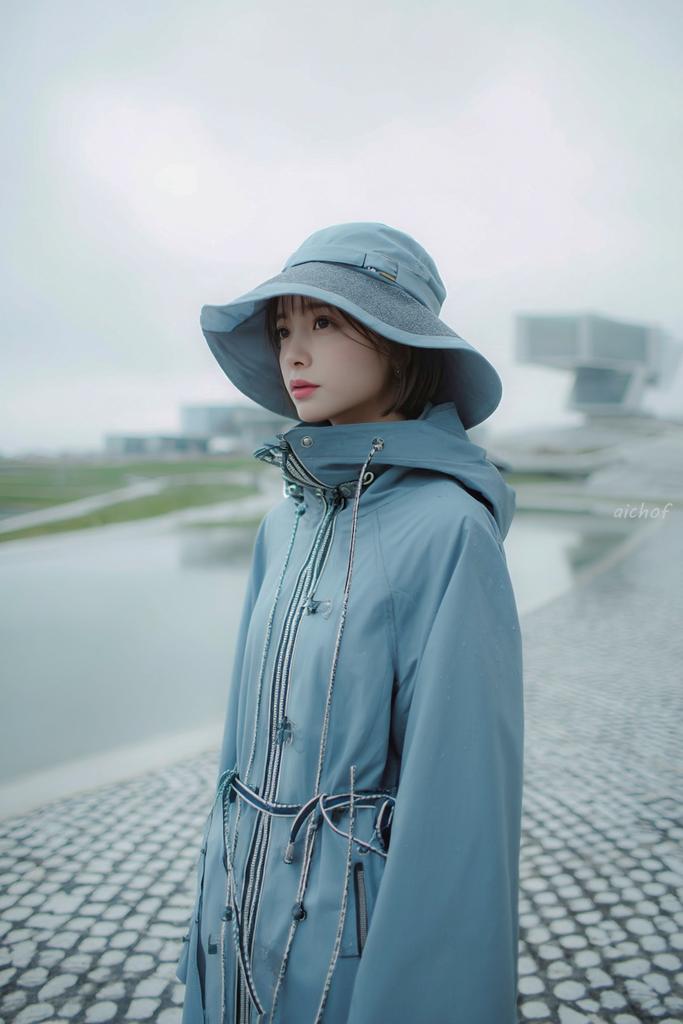 Social Media Post - Rainy Blue Editorial Portrait