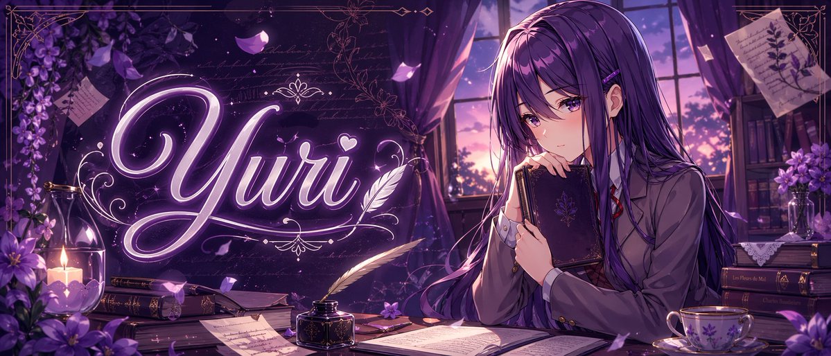 YouTube Thumbnail - Purple Anime Yuri Banner