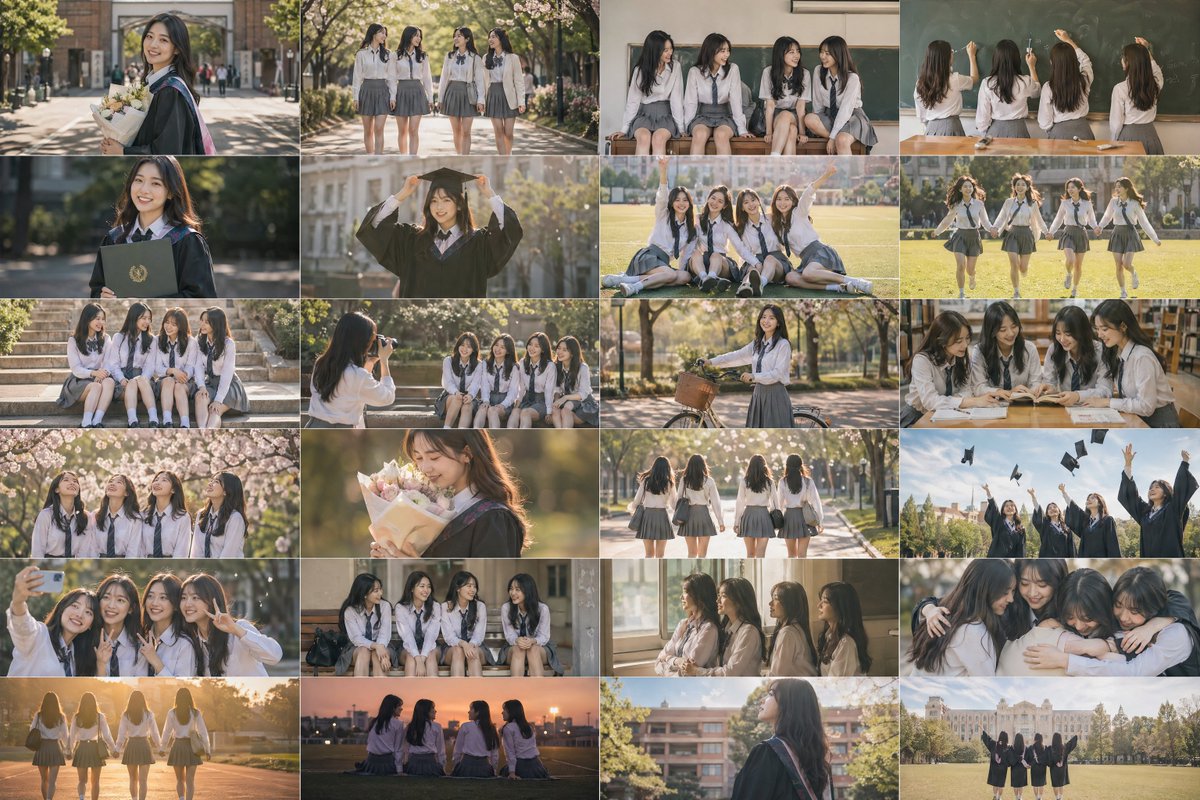 Spring Campus Graduation Season Girl Memoir