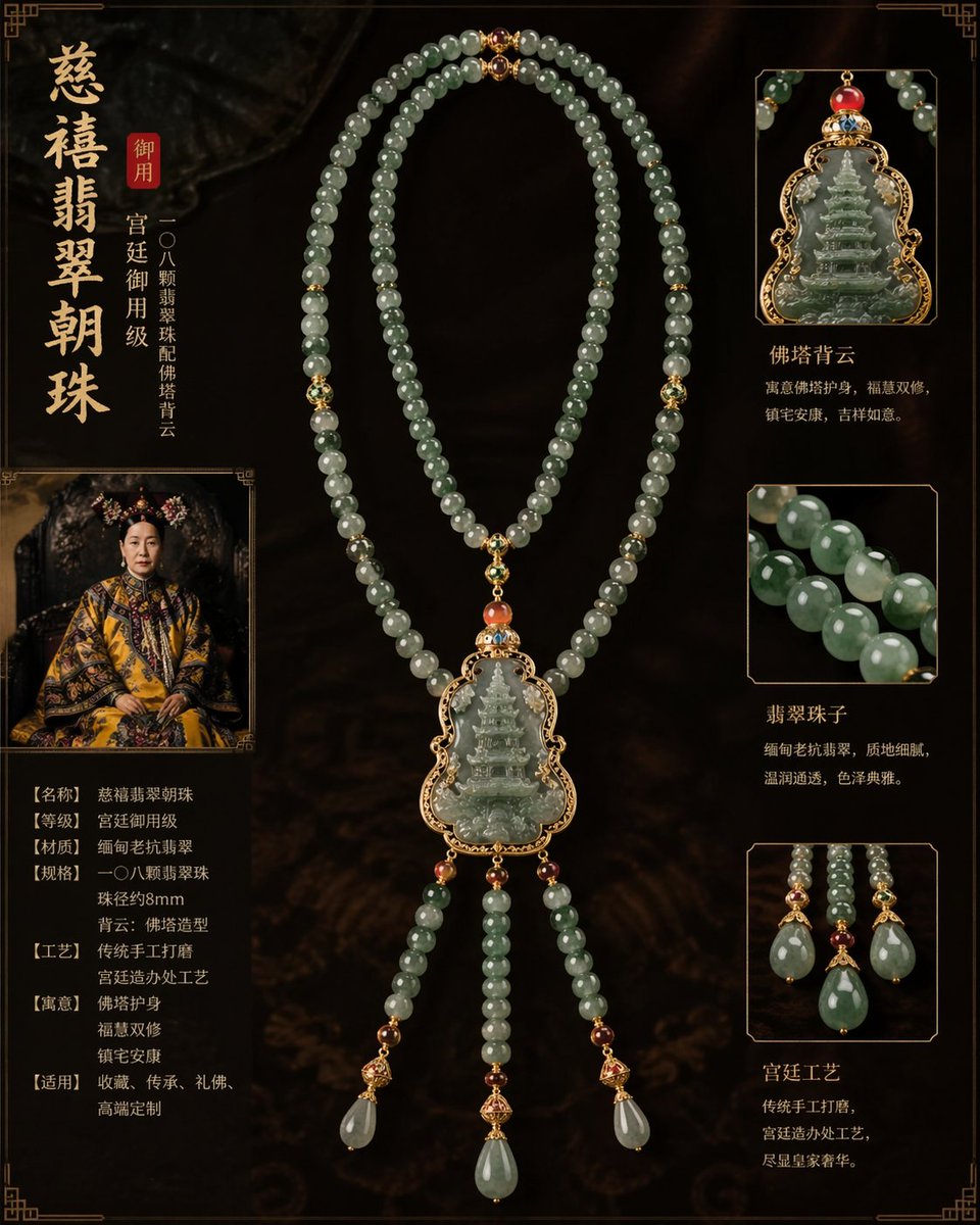 Empress Dowager Cixi Imperial Jade Court Beads Design