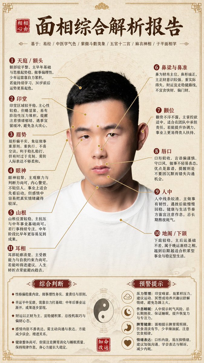 Metaphysics Master Face Reading Analysis Diagram