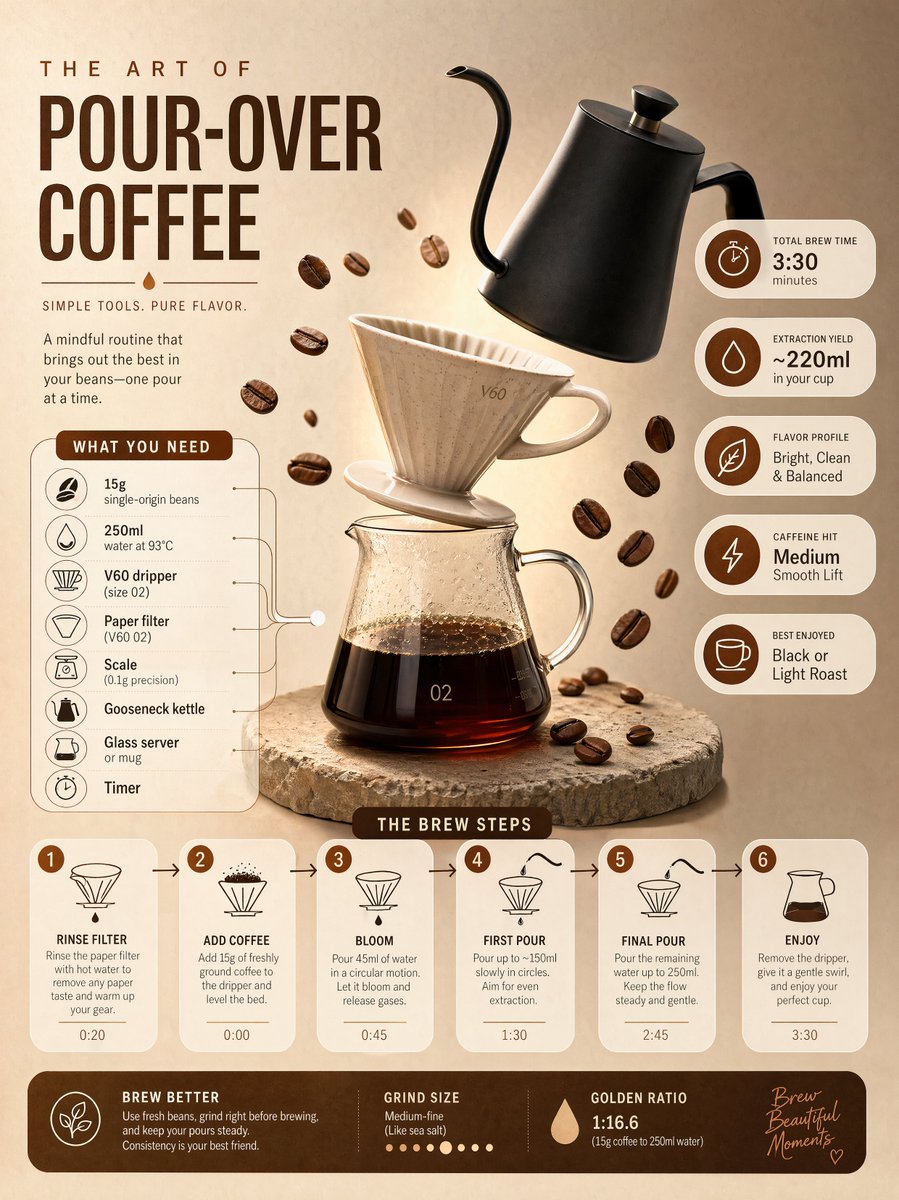 Modern Pour Over Coffee Infographic