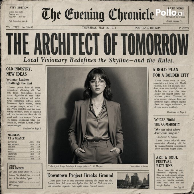 Vintage Newspaper Front Page Featuring the Protagonist