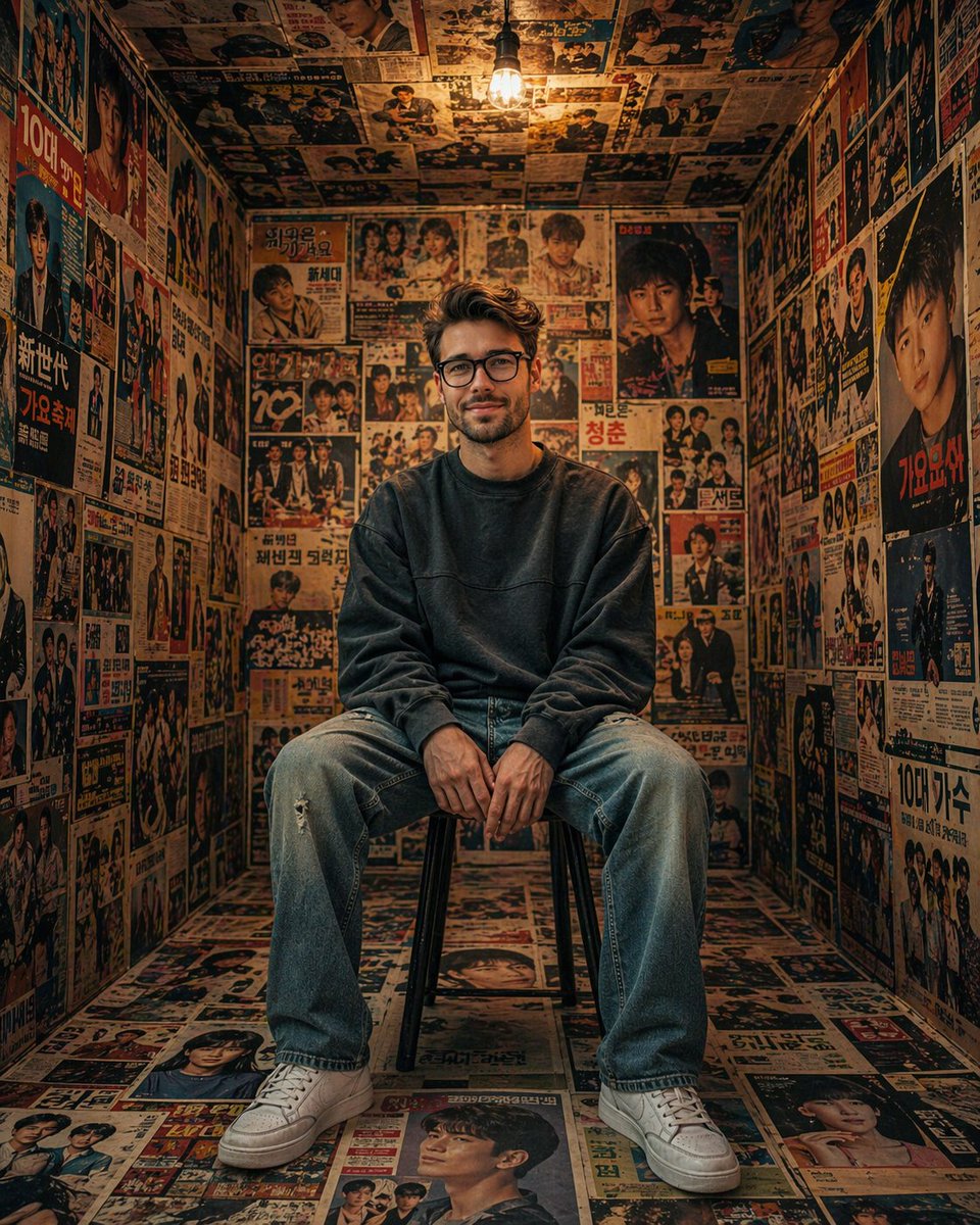 Retro Korean Style Poster Secret Room Portrait