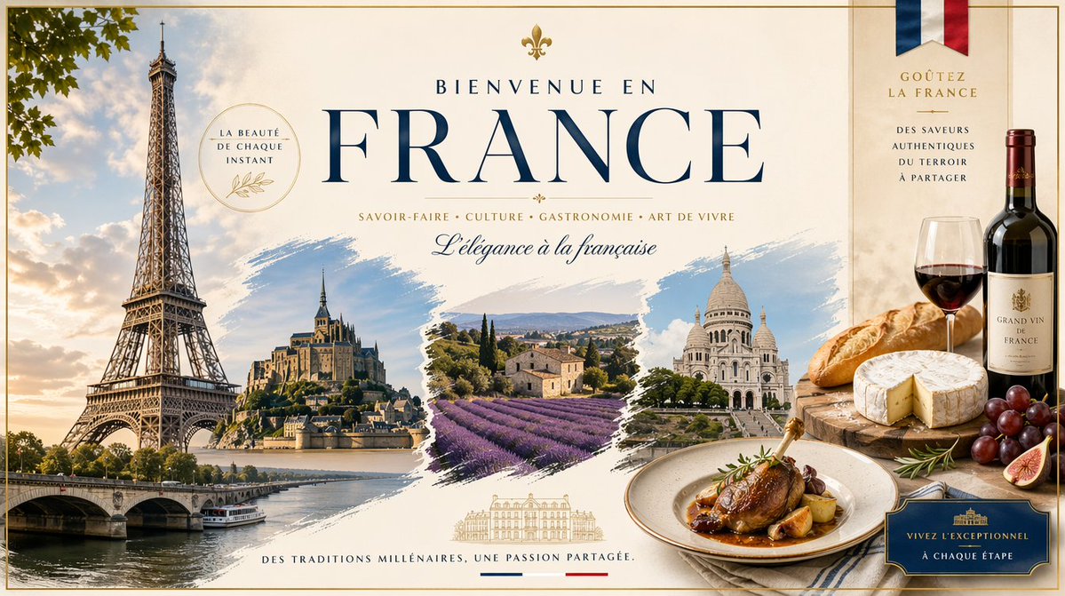 French Charm Landmark Food Poster
