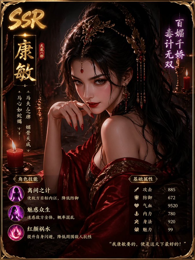 Demi Gods and Semi Devils Kang Min Femme Fatale SSR Card