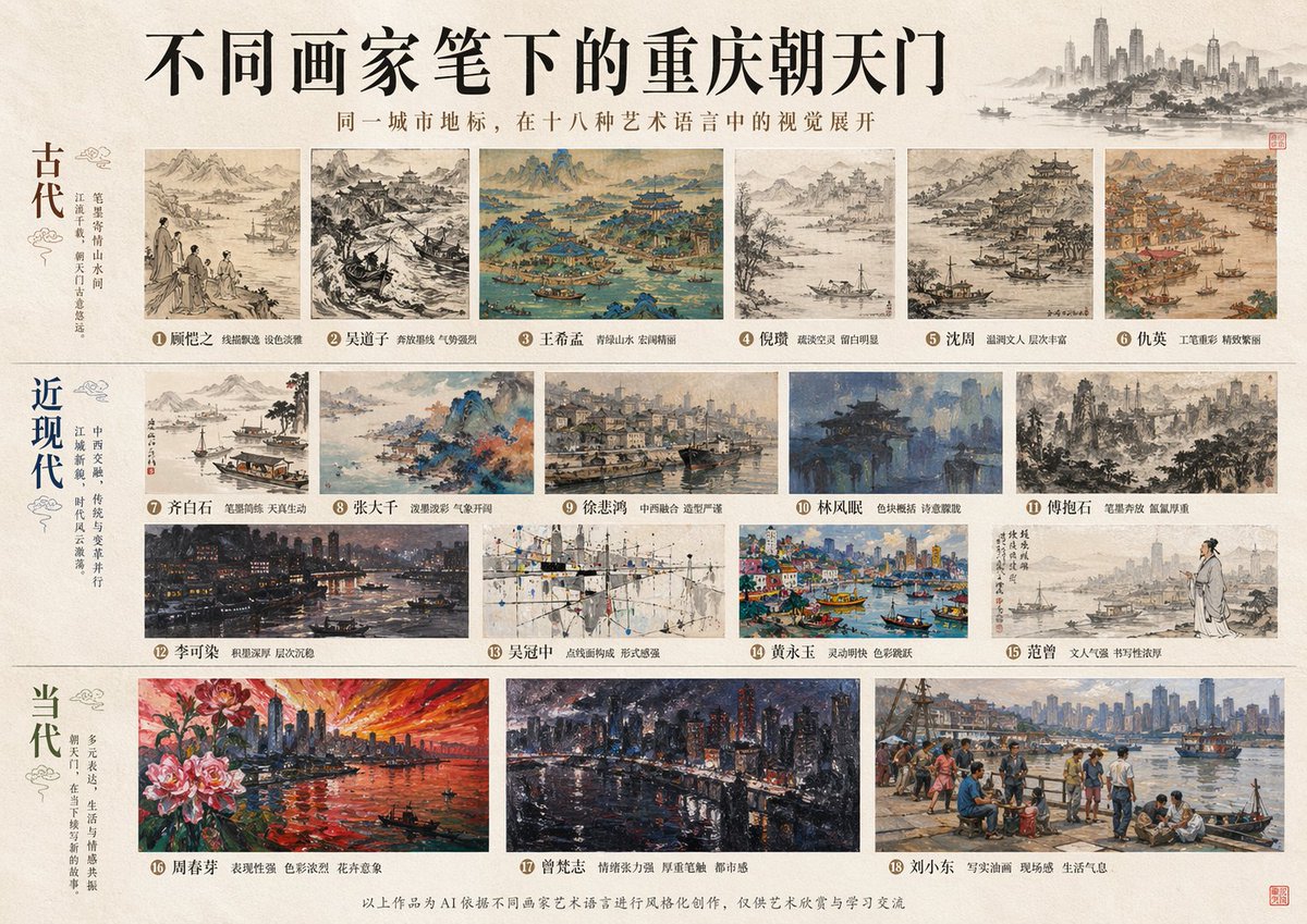 Eighteen Masters Painting Chaotianmen in the Mountain City