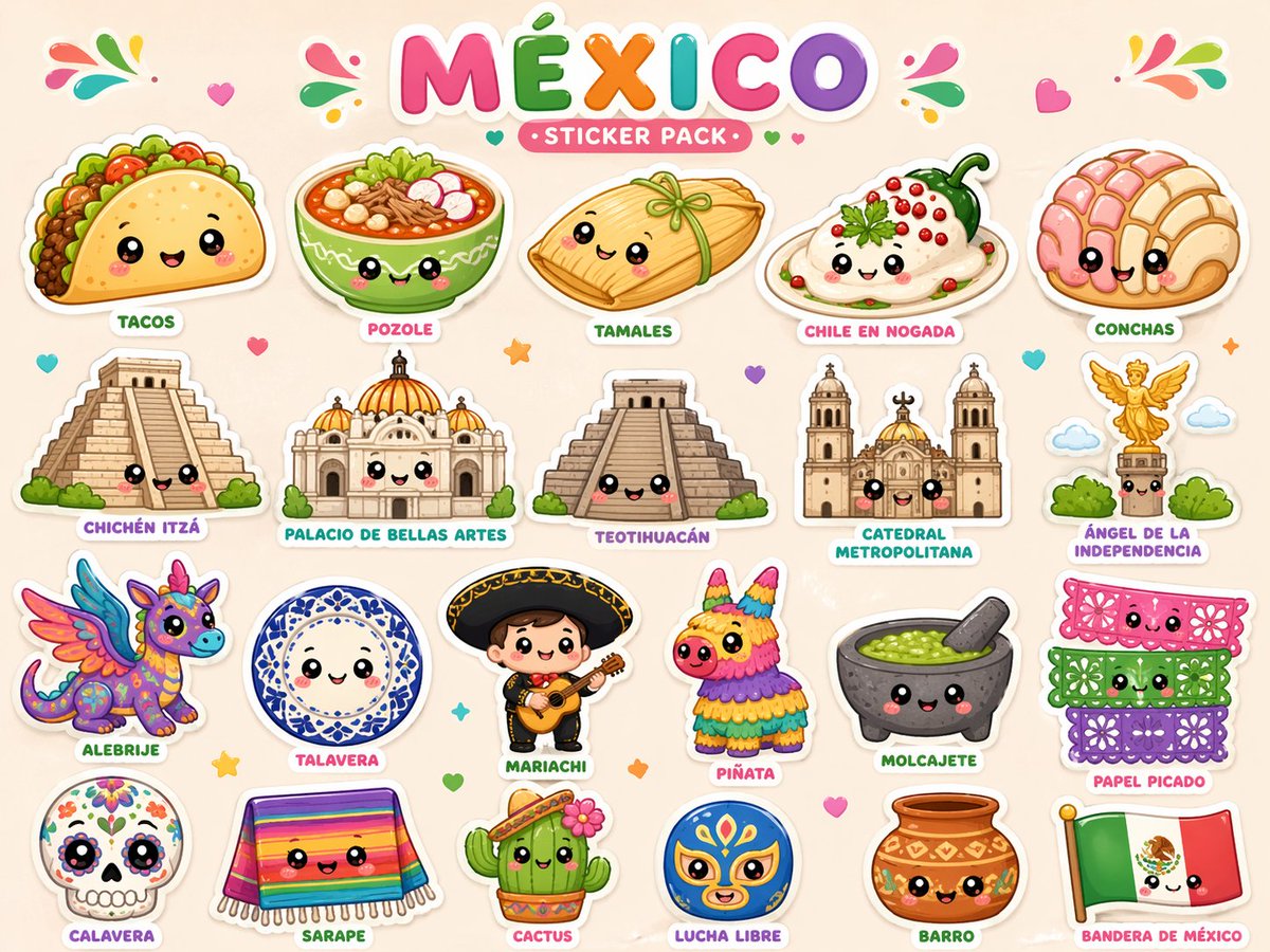 Kawaii Country Theme Sticker Pack
