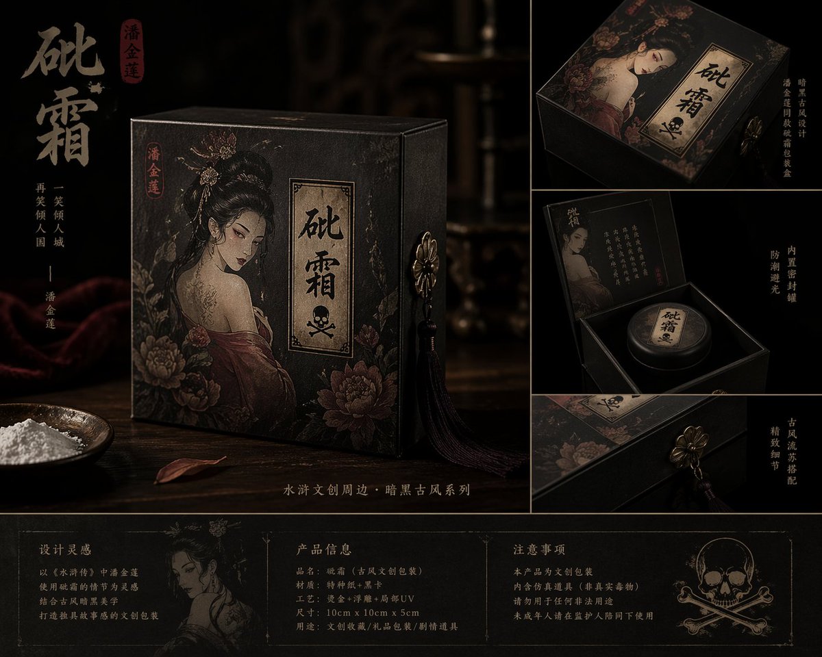 Pan Jinlian Arsenic Ancient Style Dark Packaging Box Design