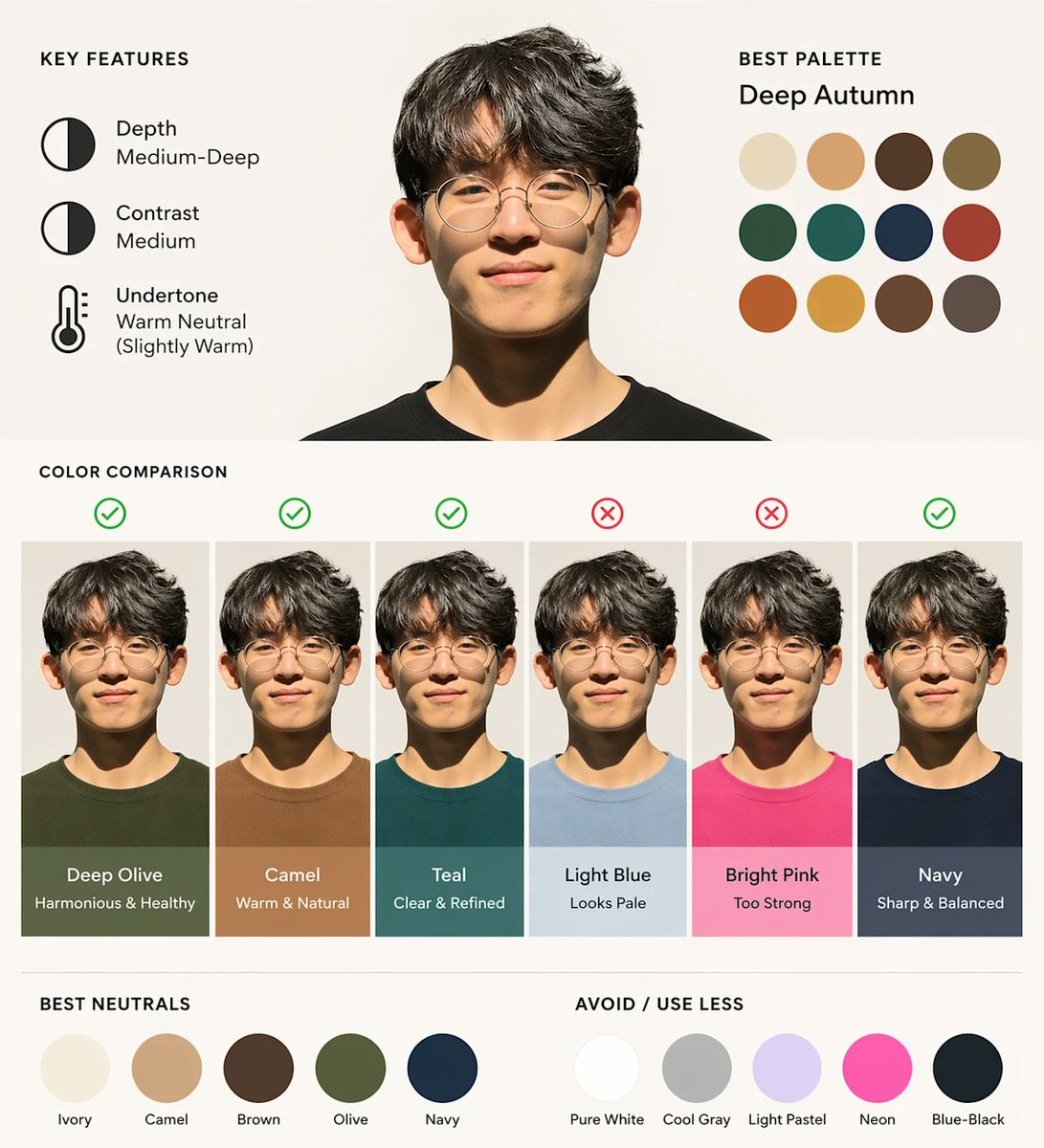 Minimal Typography Personal Color Analysis Chart
